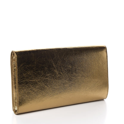 Saint Laurent Metallic Calfskin Monogram Large Belle De Jour Clutch Gold 3 of 7