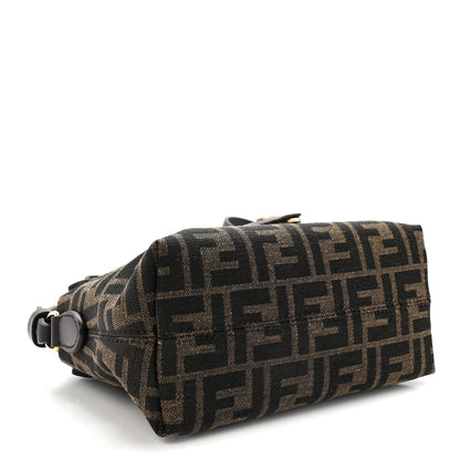 Fendi Vitello Grace Jacquard FF Mini By The Way Boston Bag Tobacco Moro Ebano 4 of 10