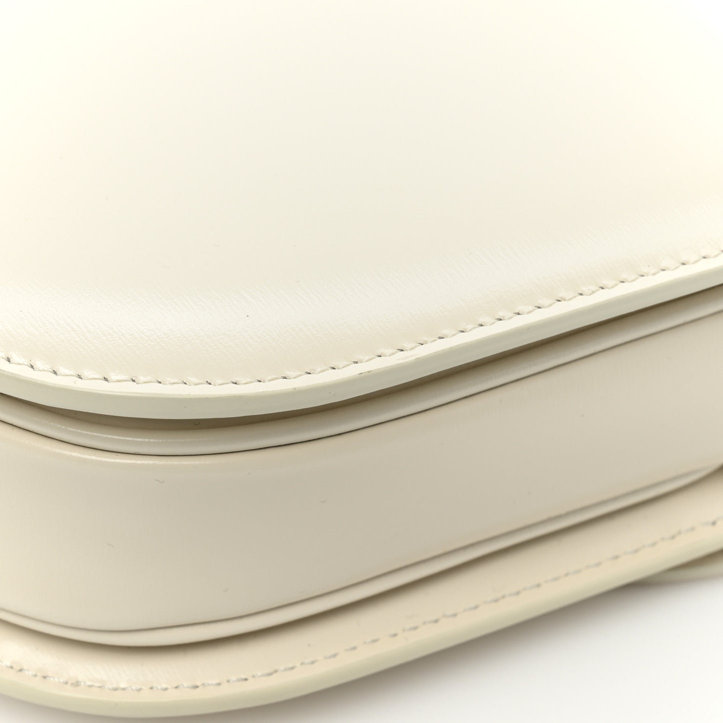 Shiny Calfskin Teen Besace Chain Triomphe White
