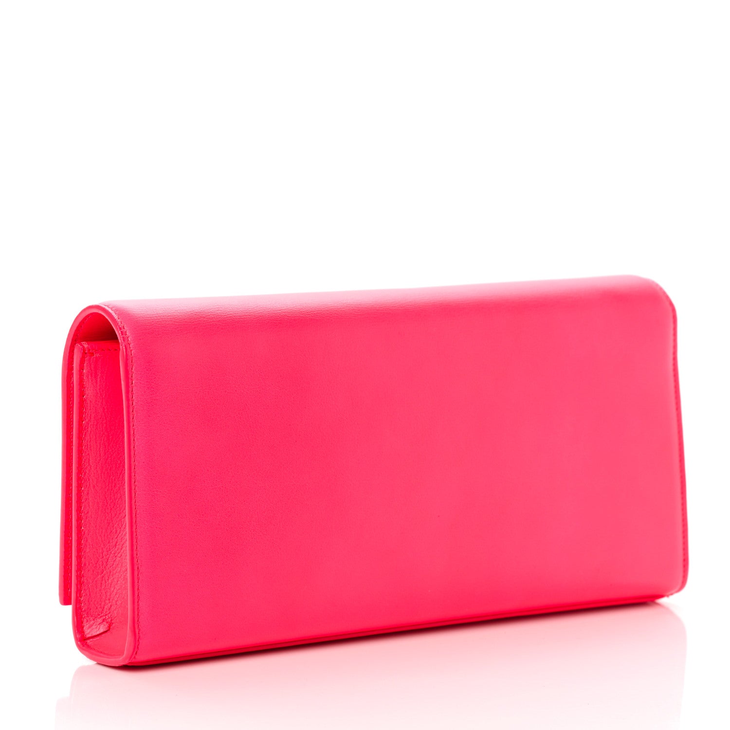 Saint Laurent Calfskin Classic Monogram Cassandre Clutch Lipstick Fuchsia 3 of 11