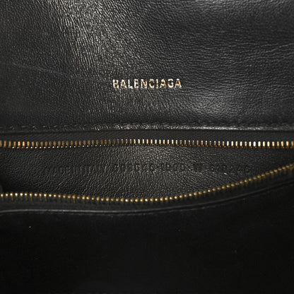 Balenciaga Shiny Box Calfskin Small Hourglass Top Handle Bag Black 6 of 10