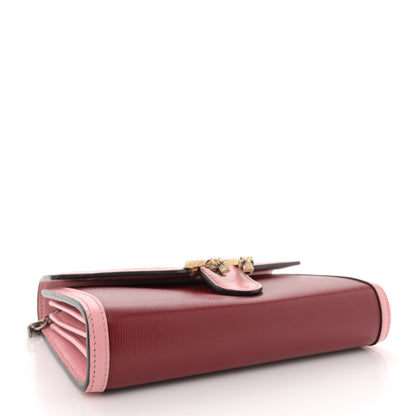 Gucci Azalea Calfskin Enamel Mini Dionysus Chain Wallet New Cherry Red Wild Rose Off White 4 of 12