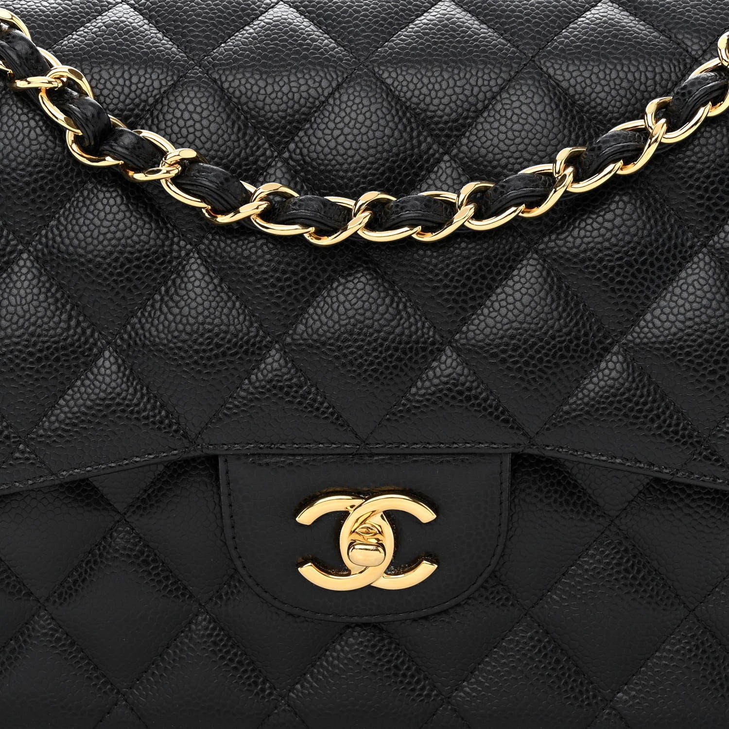 Chanel Caviar Quilted Jumbo Double Flap Black 8 of 12