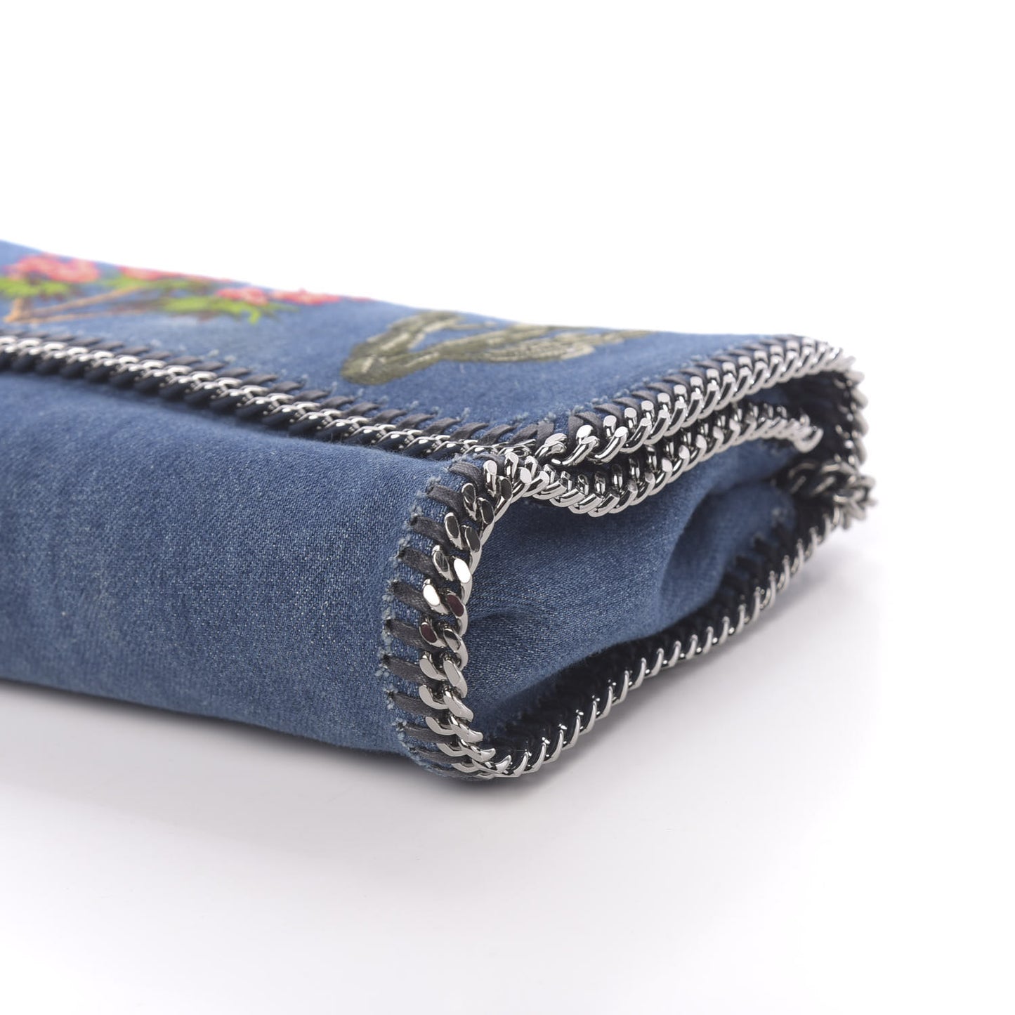 Eco Denim Embroidered Falabella Crossbody Cerulean