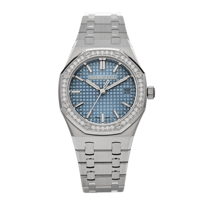 Audemars Piguet Stainless Steel Diamond 34mm Royal Oak Automatic Watch Ice Blue 77451ST.ZZ.1361ST.03 1 of 5