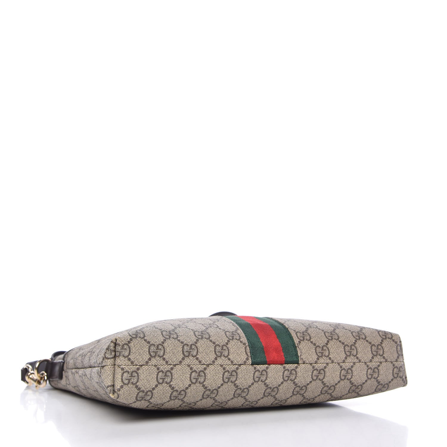 Gucci GG Supreme Monogram Web Flat Messenger Bag Dark Brown 4 of 10