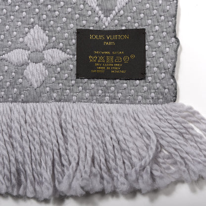 Louis Vuitton Wool Silk Logomania Scarf Pearl Grey 3 of 3