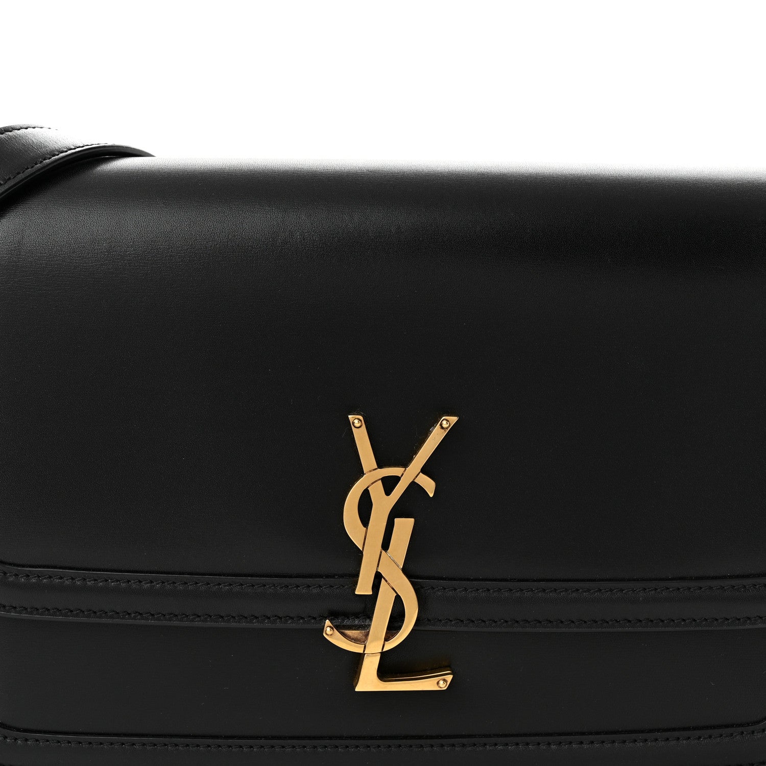 Saint Laurent Box Calfskin Monogram Medium Solferino Satchel Black 7 of 10