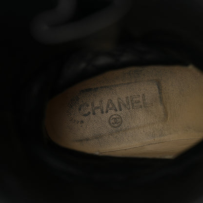 Chanel Calfskin Quilted Biker Boots 40 Black 6 of 11
