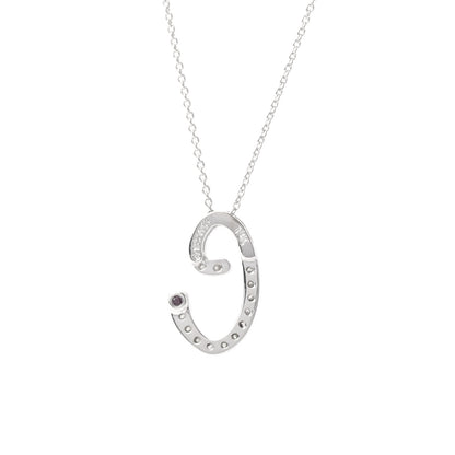Roberto Coin 18K White Gold Diamond Cursive Initial C Pendant Necklace 6 of 6