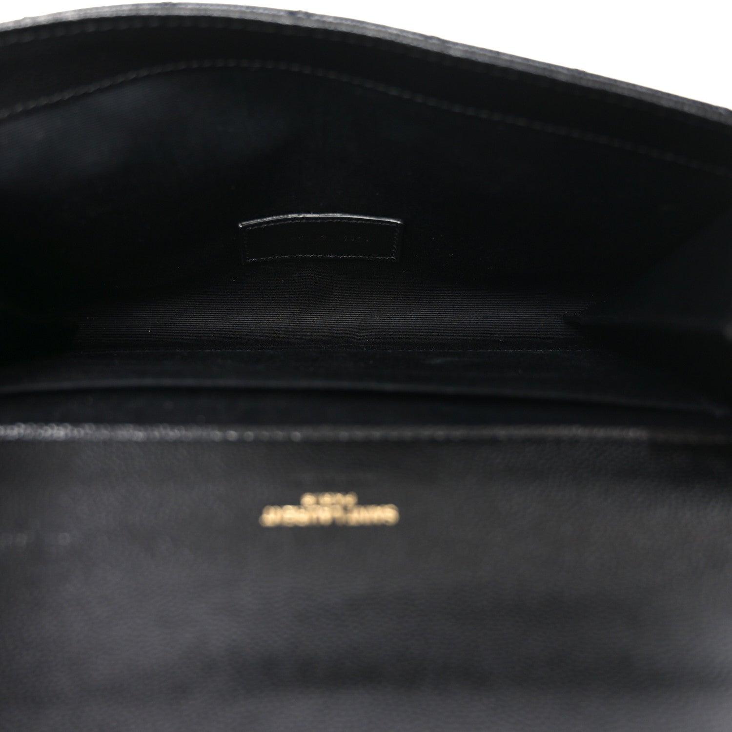 Saint Laurent Grain De Poudre Textured Mixed Matelasse Triquilt Monogram Clutch Black 5 of 10