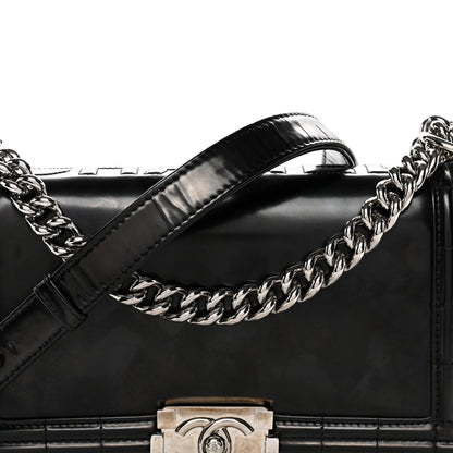 Chanel Glazed Calfskin Medium Boy Flap Black 8 of 11
