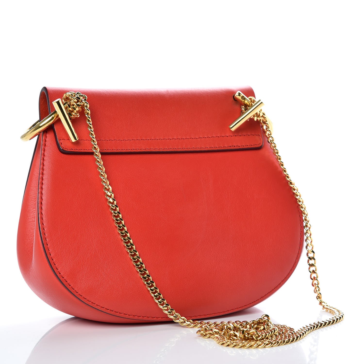 Chloe Lambskin Suede Calfskin Mini Drew Shoulder Bag Red 3 of 10