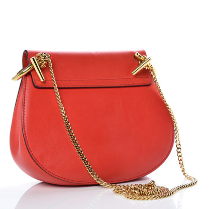 Chloe Lambskin Suede Calfskin Mini Drew Shoulder Bag Red 3 of 10