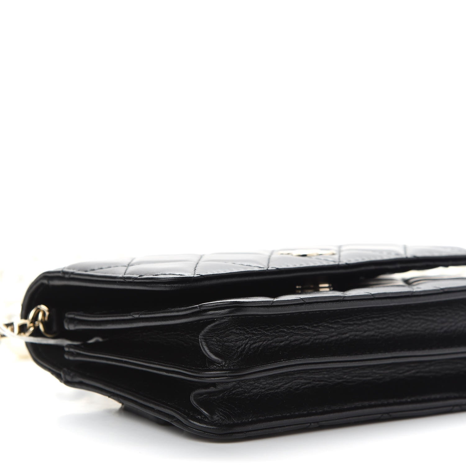 Chanel Calfskin Quilted Mini Maxi Pearls Wallet On Chain WOC Black 8 of 9