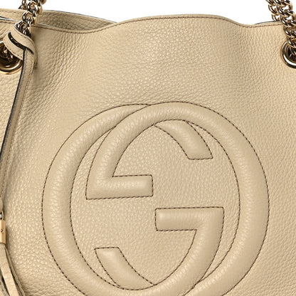 Gucci Pebbled Calfskin Medium Soho Chain Shoulder Bag Off White 8 of 10
