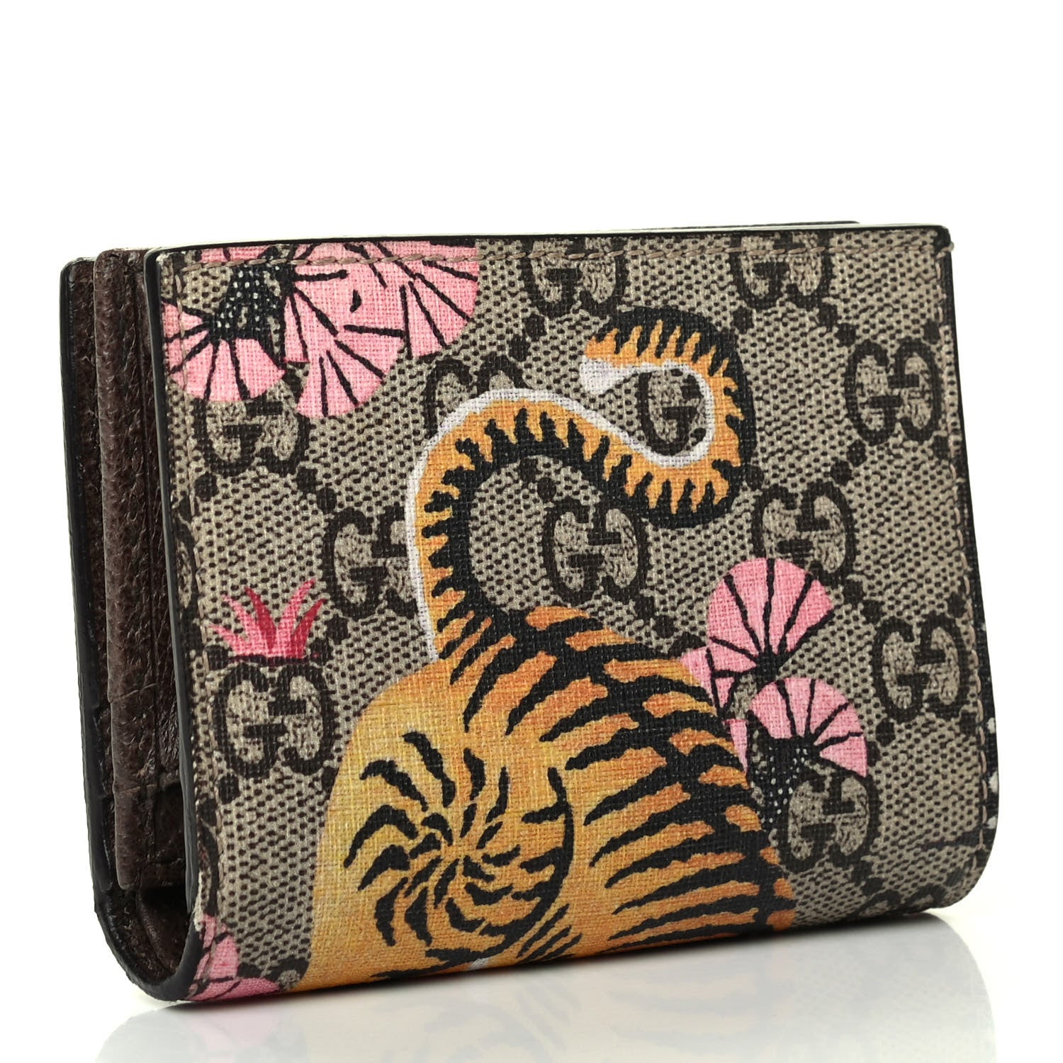 Gucci GG Supreme Monogram Bengal Card Case Beige Pink 3 of 8