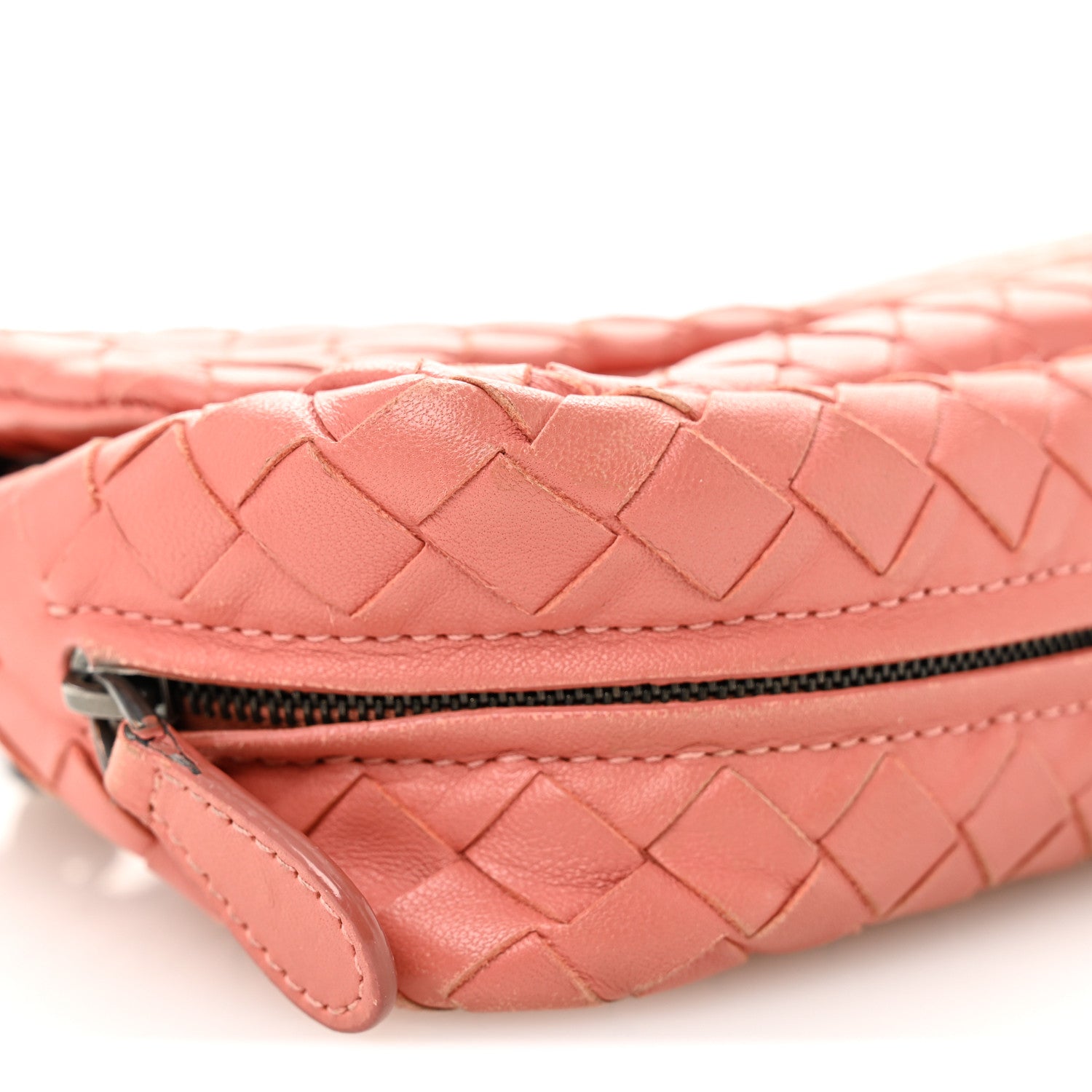 Bottega Veneta Nappa Intrecciato Small Chain Crossbody Peach