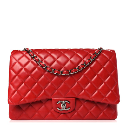 Chanel Lambskin Quilted Maxi Double Flap Red 1 of 9