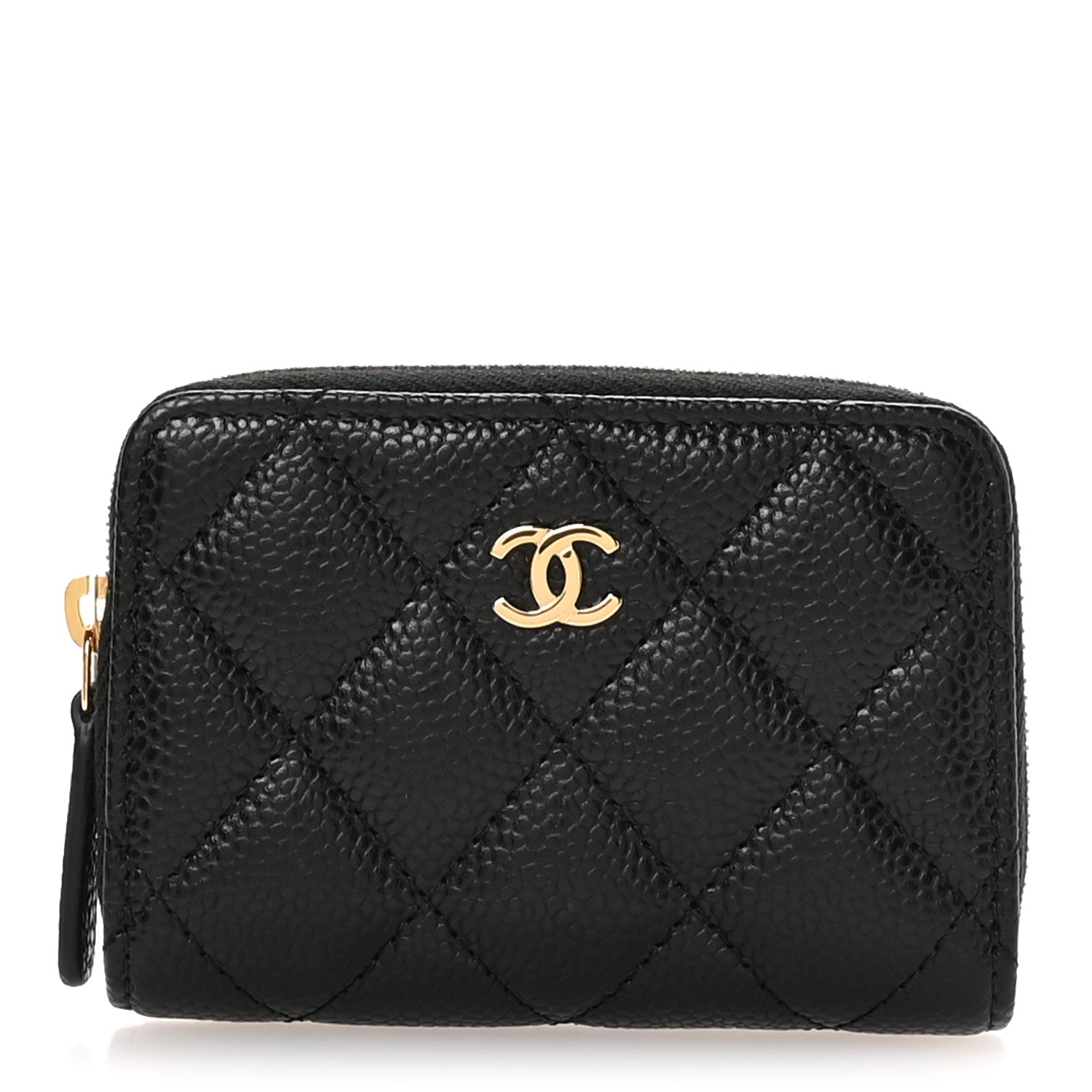 Chanel Caviar Quilted Zip Coin Purse Black 1 of 8