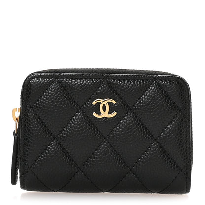Chanel Caviar Quilted Zip Coin Purse Black 1 of 8