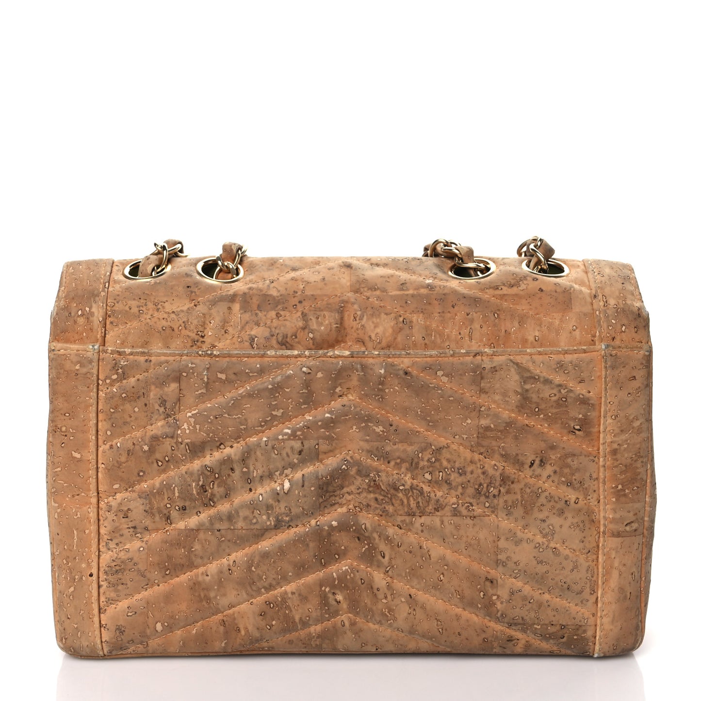 Cork Chevron Quilted Small Mademoiselle Flap Beige
