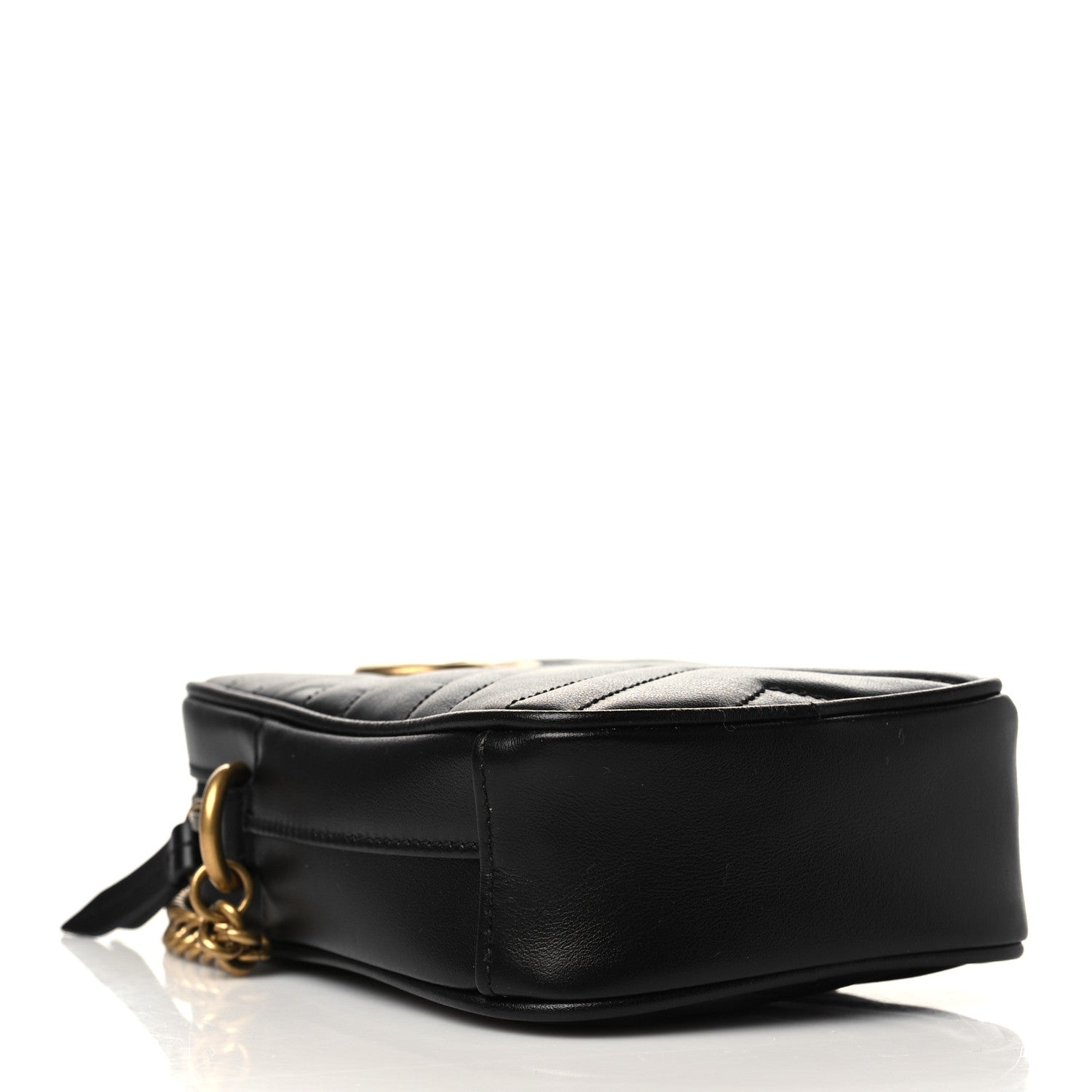 Gucci Calfskin Matelasse Mini GG Marmont Crossbody Bag Black 4 of 7