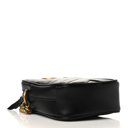 Gucci Calfskin Matelasse Mini GG Marmont Crossbody Bag Black 4 of 7