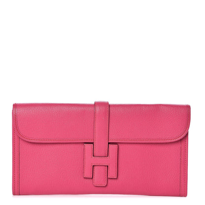 Hermes Chèvre Mysore Jige Elan 29 Clutch Rose Shocking 1 of 8