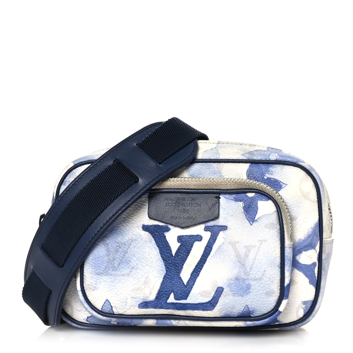 Monogram Watercolor Outdoor Pouch Blue