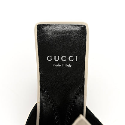 Gucci Patent Mariame Horsebit 55mm Mule Slide Sandals 39.5 Mystic White 7 of 9