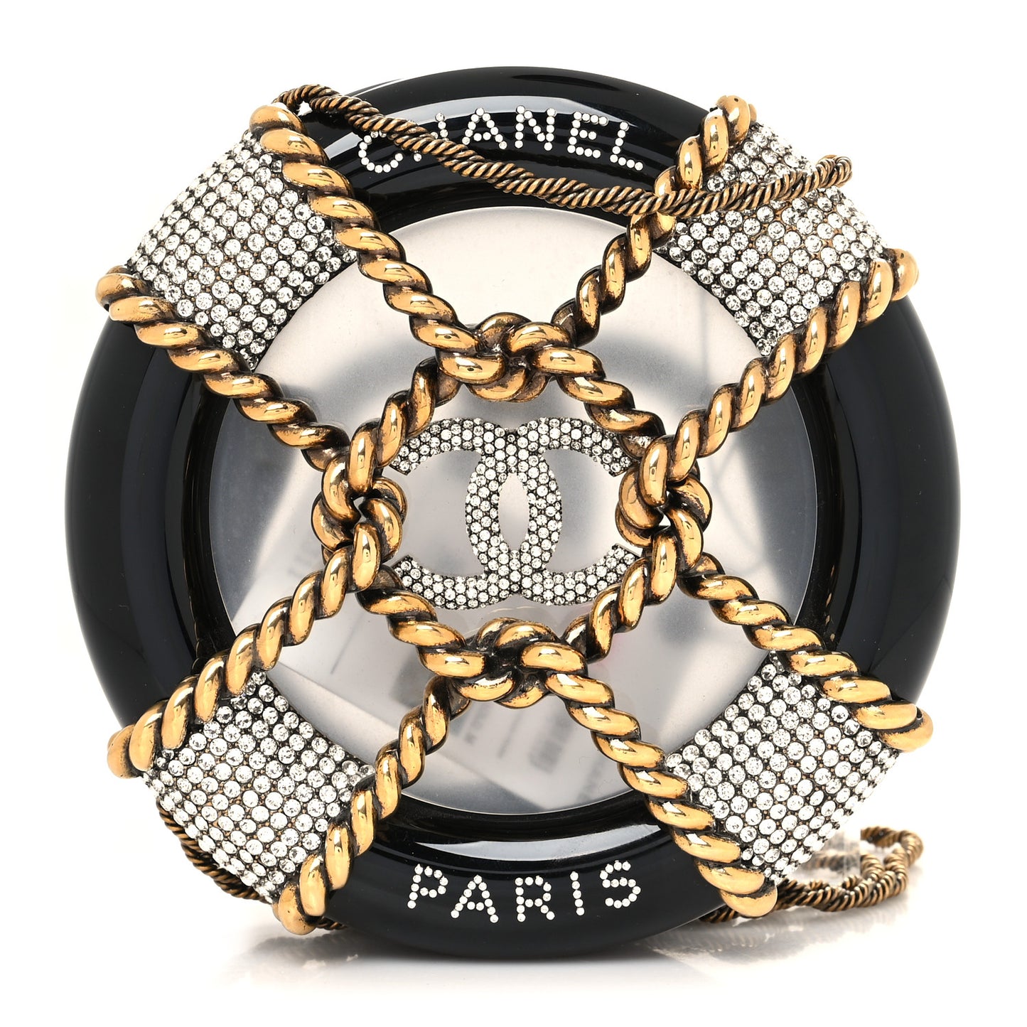 Resin Crystal Rescue Wheel Minaudière Black