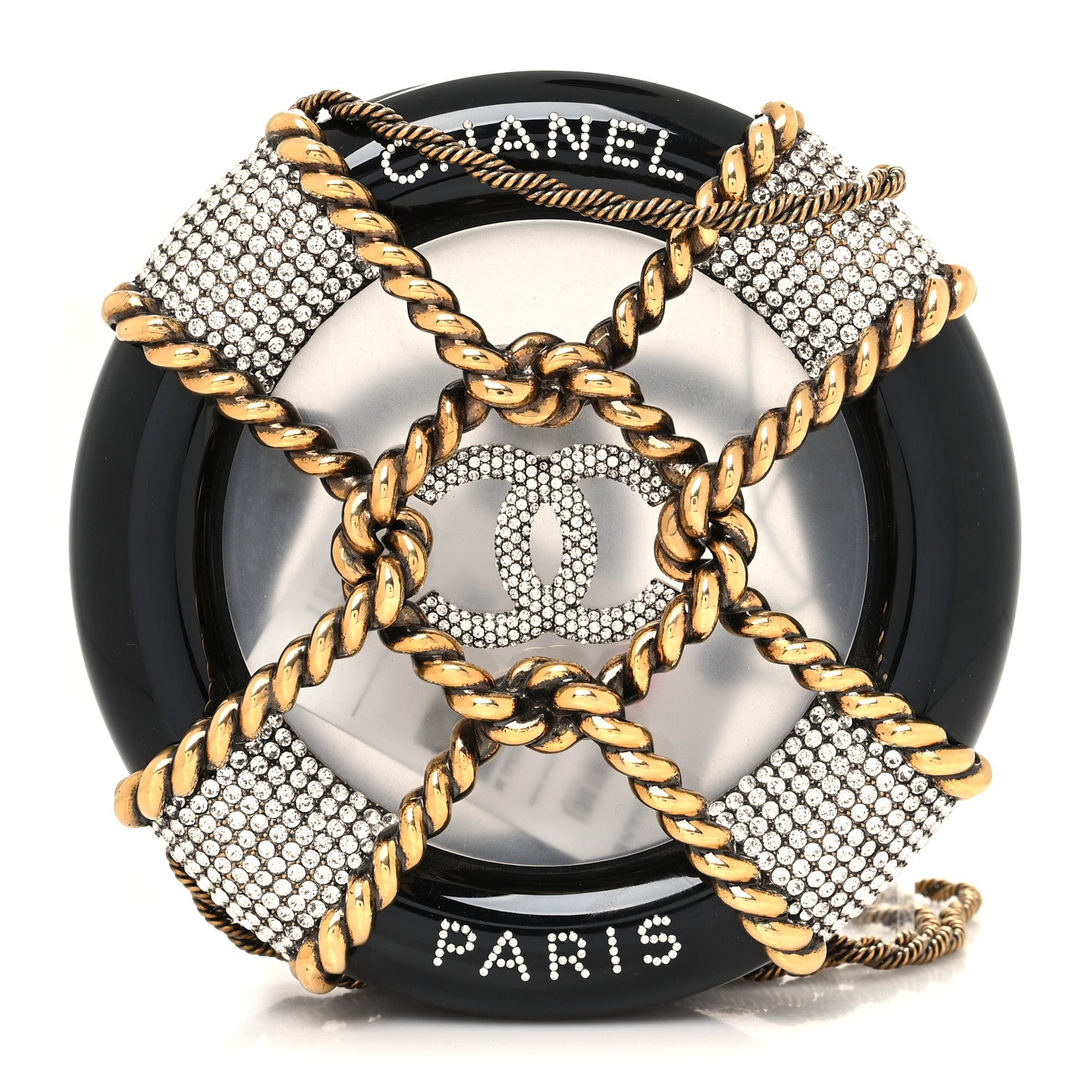 Chanel Resin Crystal Rescue Wheel Minaudière Black 1 of 10