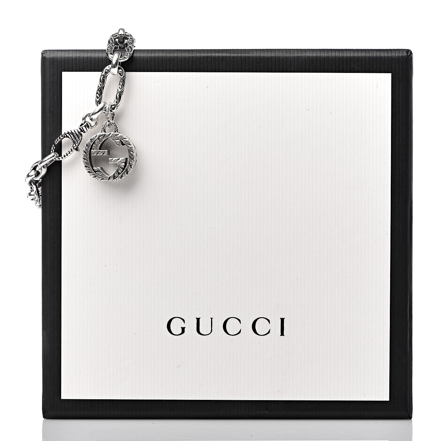 Gucci Sterling Silver Textured Interlocking G Charm Bracelet 6 of 6