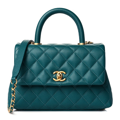 Chanel Caviar Quilted Mini Coco Handle Flap Green 1 of 11