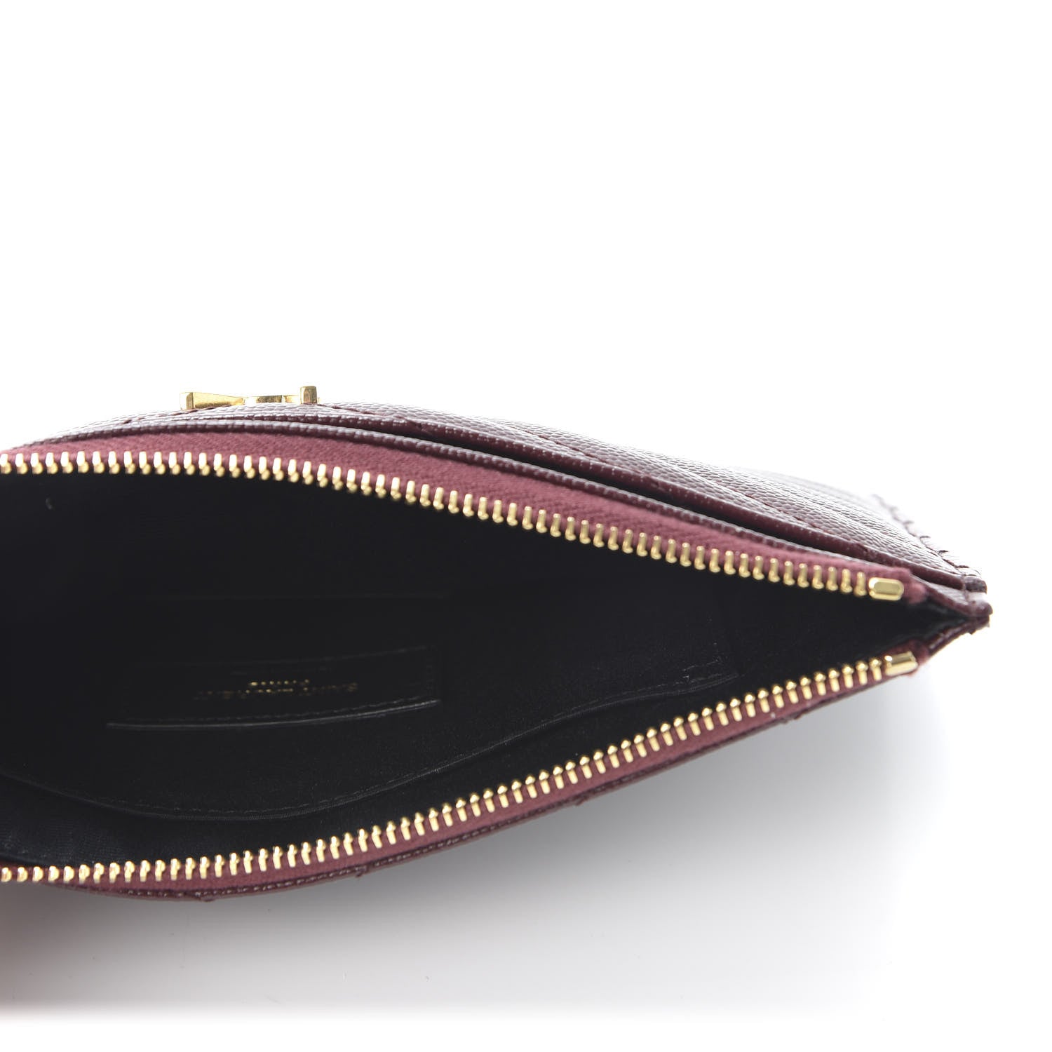 Saint Laurent Grain De Poudre Matelasse Chevron Monogram Bill Pouch Amaranto 4 of 9