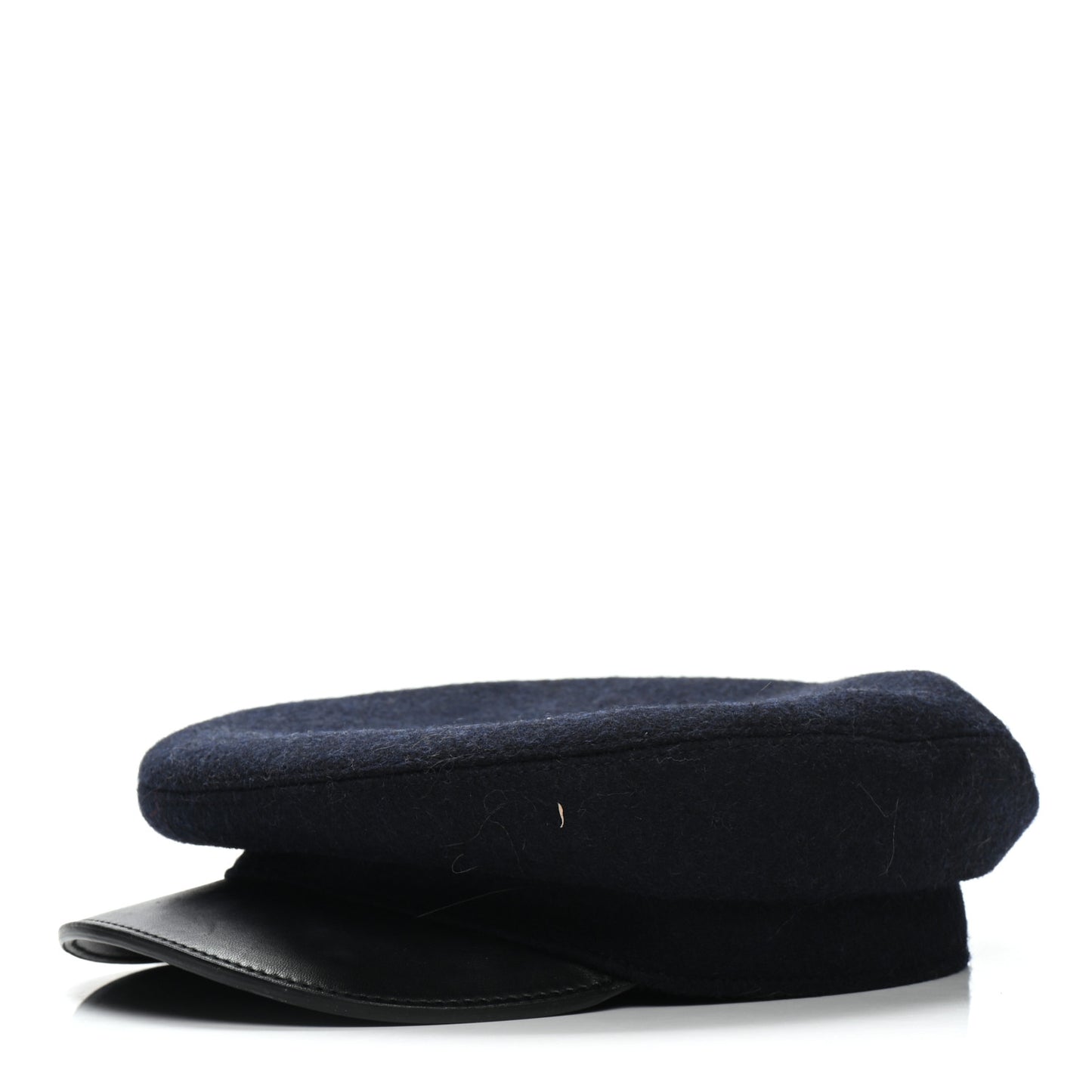 Glossy Lambskin Wool Womens Vauban Cap 56 Marine Black