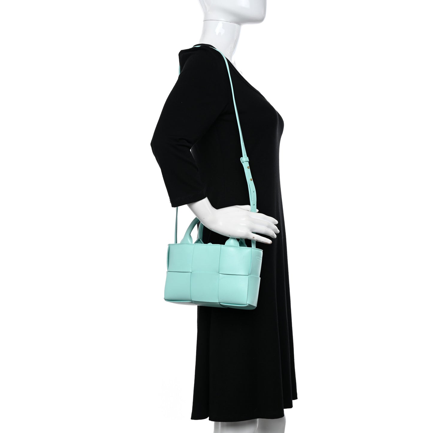 Lambskin Maxi Intreccio Candy Arco Tote Celadon