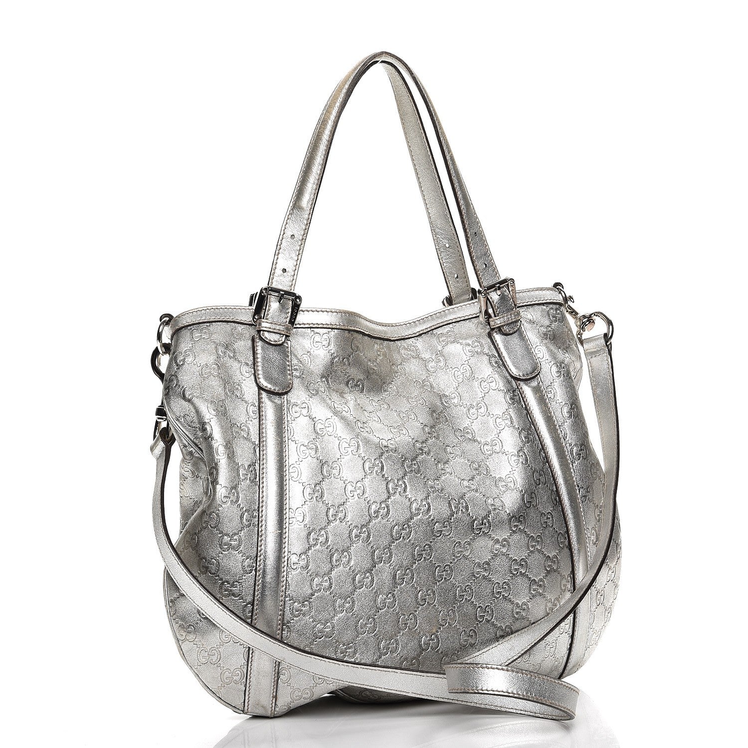 Gucci Guccissima Medium Britt Tote Silver 4 of 17