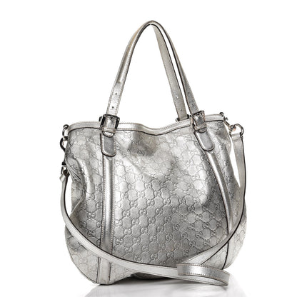 Gucci Guccissima Medium Britt Tote Silver 4 of 17