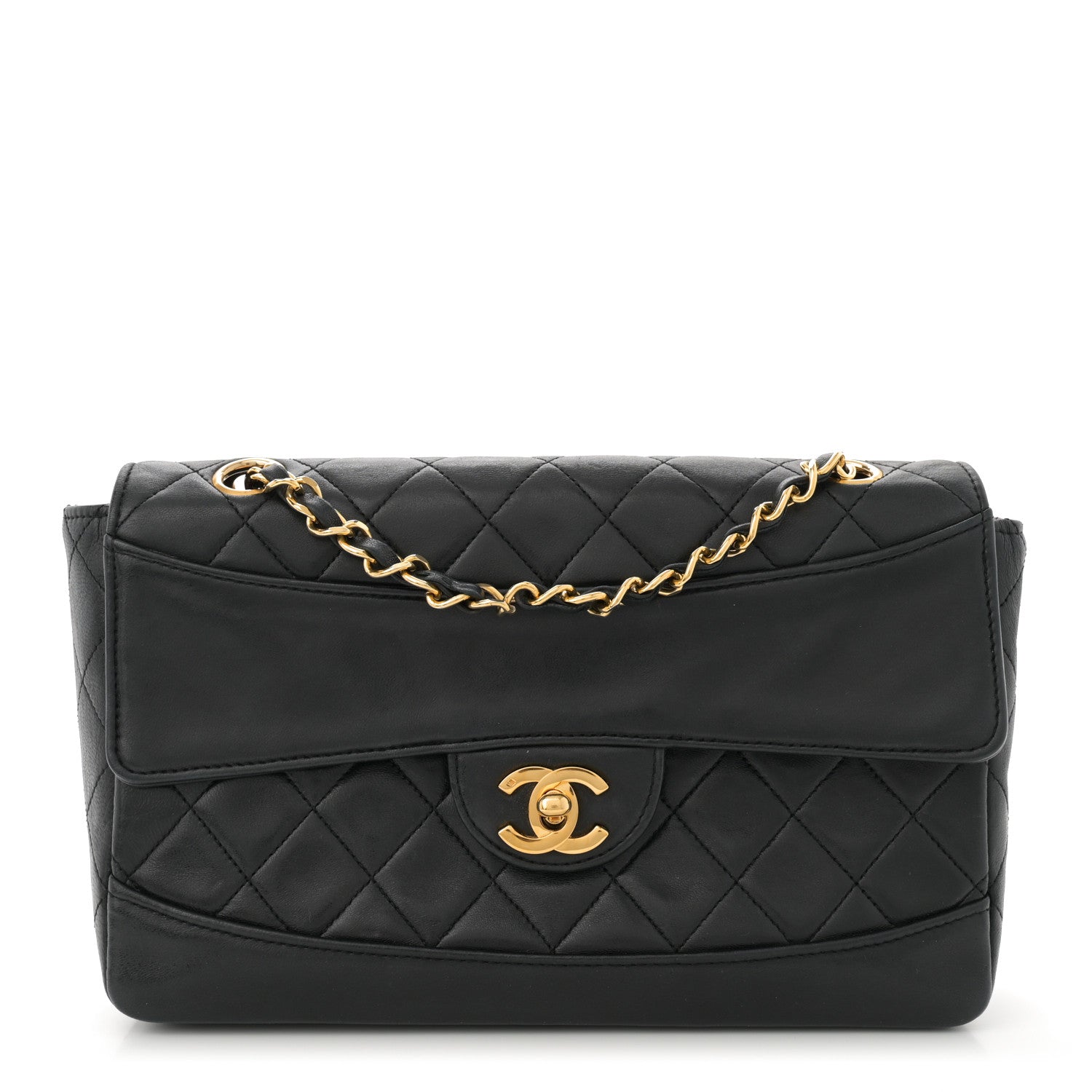Chanel Lambskin Quilted Small Single Flap With Pouch Black 1 of 14