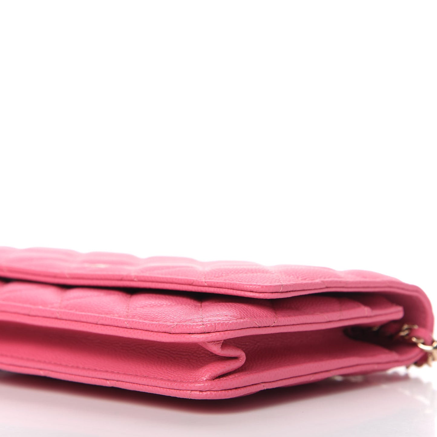 Caviar Quilted Wallet on Chain WOC Pink