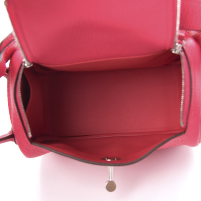 Hermes Taurillon Clemence Mini Lindy 20 Rose Extreme 5 of 11