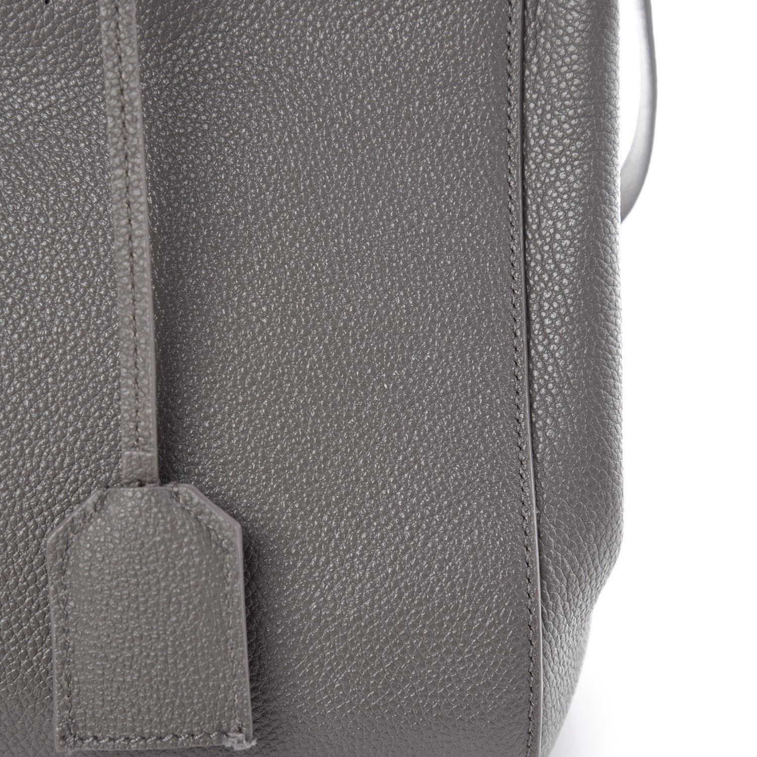 Saint Laurent Grained Calfskin Small Cabas Rive Gauche Fog 10 of 14