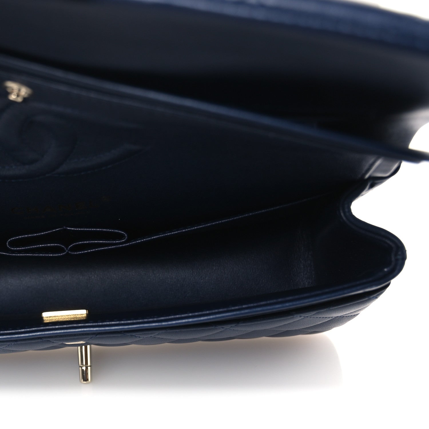 Chanel Lambskin Quilted Medium Double Flap Navy 5 of 12