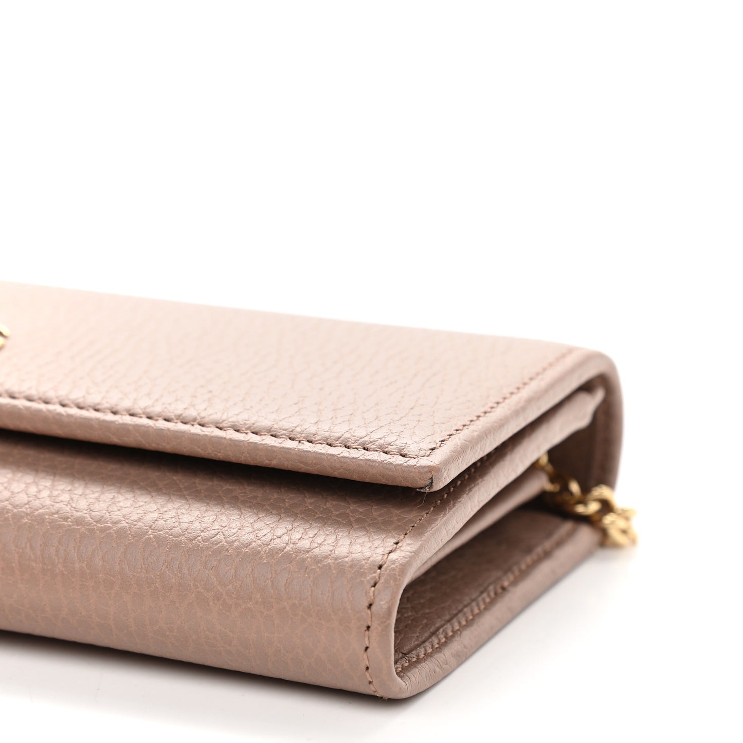 Dollar Calfskin Petite GG Marmont Wallet Chain Bag Porcelain Rose