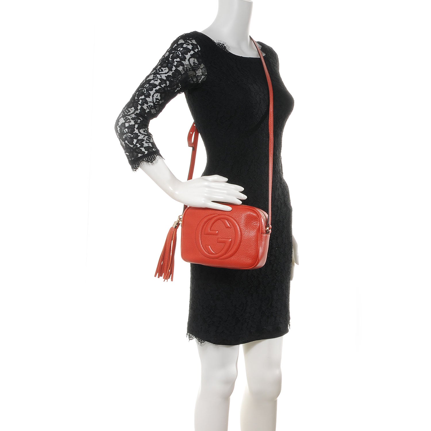 Gucci Pebbled Calfskin Small Soho Disco Bag Sun Orange 2 of 8