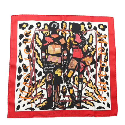 Hermes Silk Gavroche Monsieur et Madame Pocket Square 1 of 4