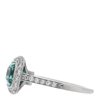 Tiffany Platinum Diamond Green Tourmaline Legacy Ring 46 3.75 5 of 7