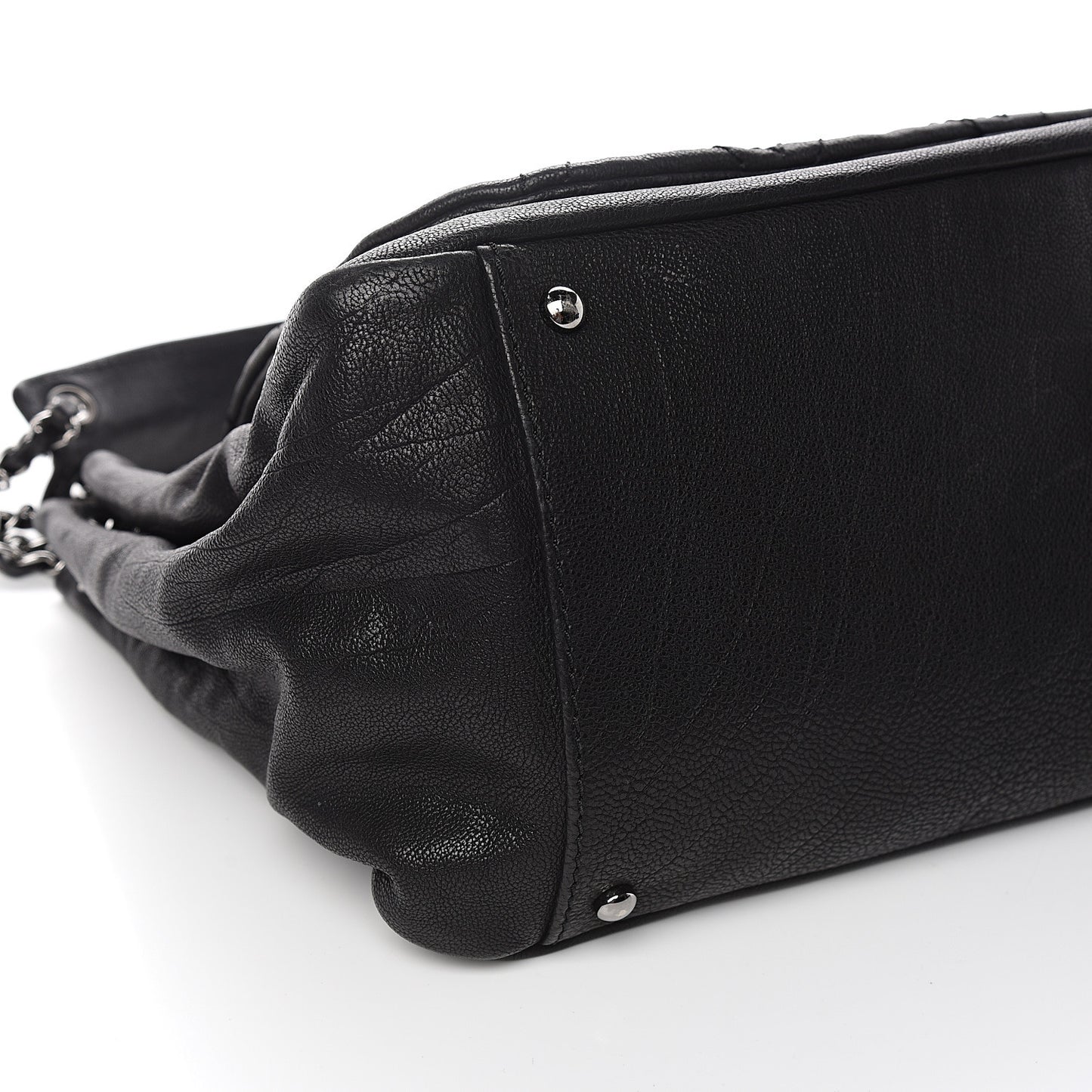 Calfskin Diamond Stitch Small Flap Black